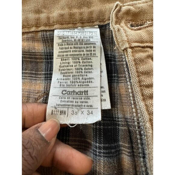 Carhartt Mens Duck Canvas Work Pants Utility Pockets Hammer Loop Sz 36 x 34 READ - Picture 7 of 16